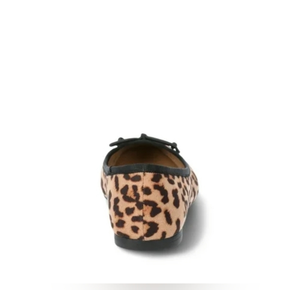 Time and Tru Women's Leopard Print String Bow Ballet Flats In Size 8.5 NWT - Picture 3 of 10